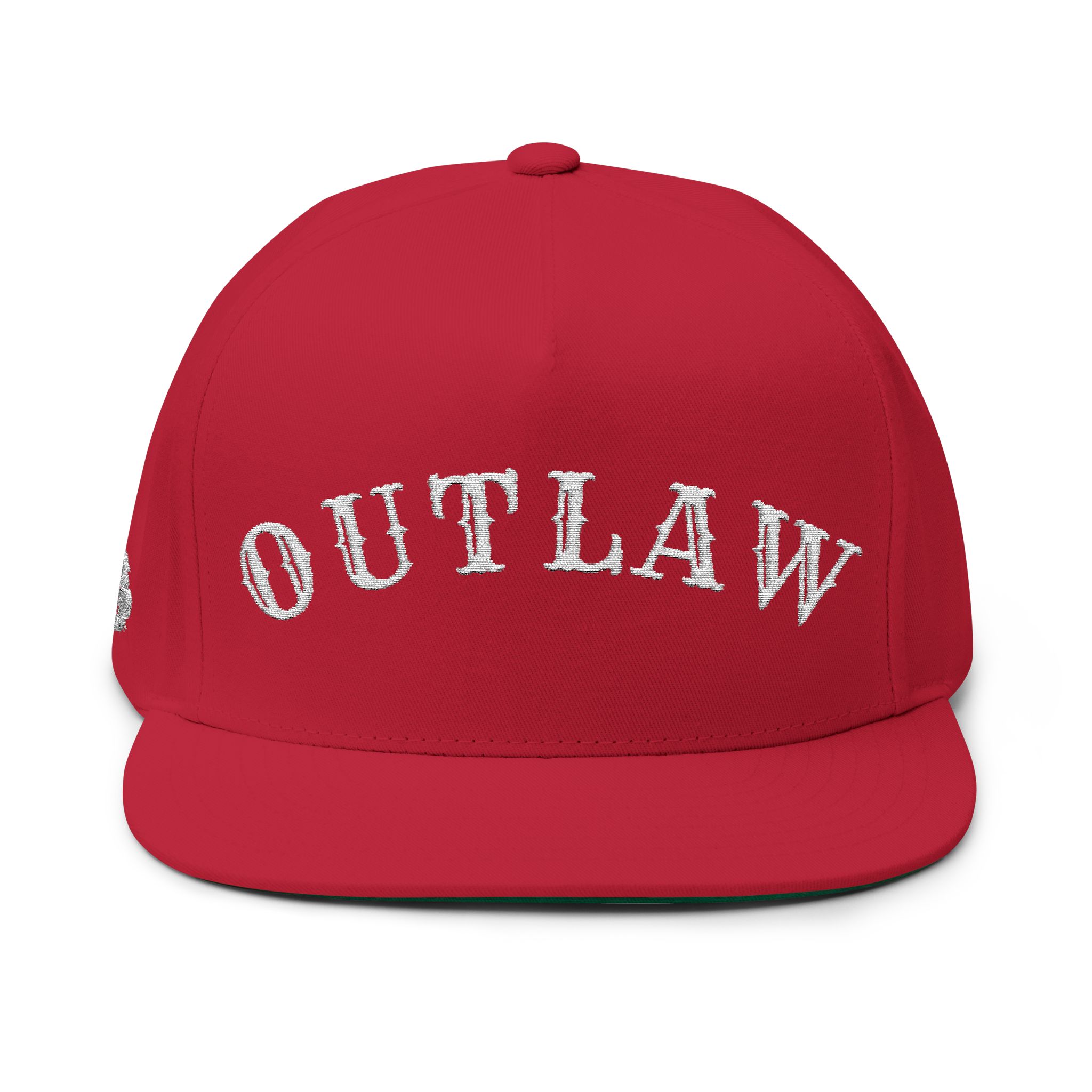 Embroidered Outlaw Flat Bill Cap - Image 13