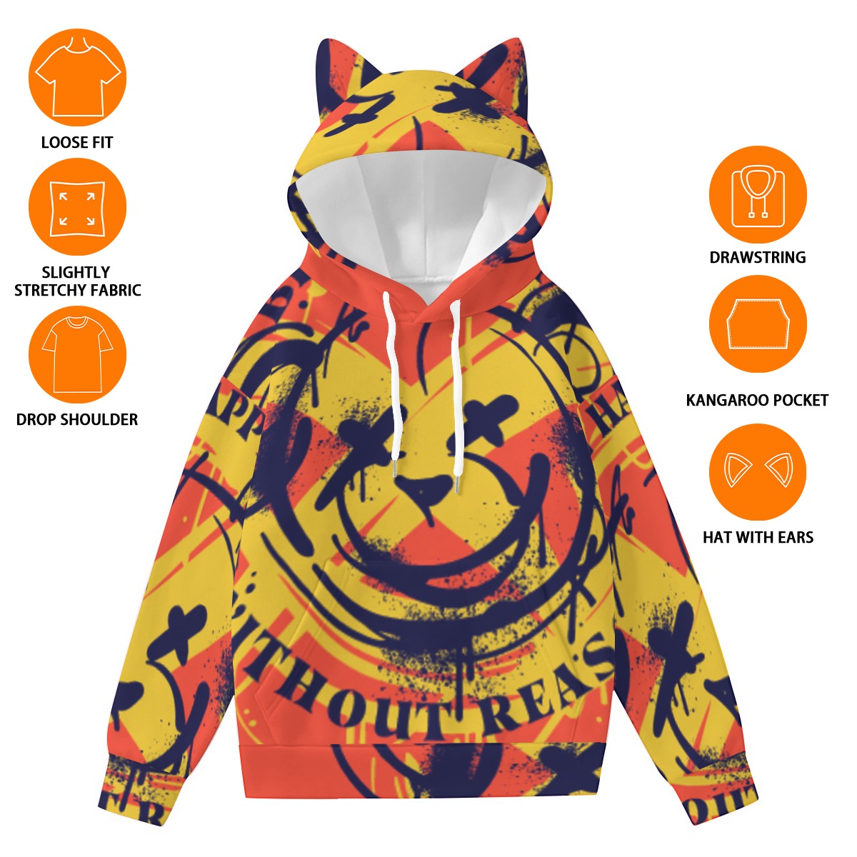 Without Reason- Women’s Hoodie With Ears - Image 4