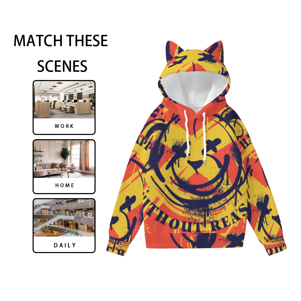 Without Reason- Women’s Hoodie With Ears - Image 3