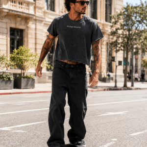 Vintage Wash Boxy Distressed Hem T-Shirt
