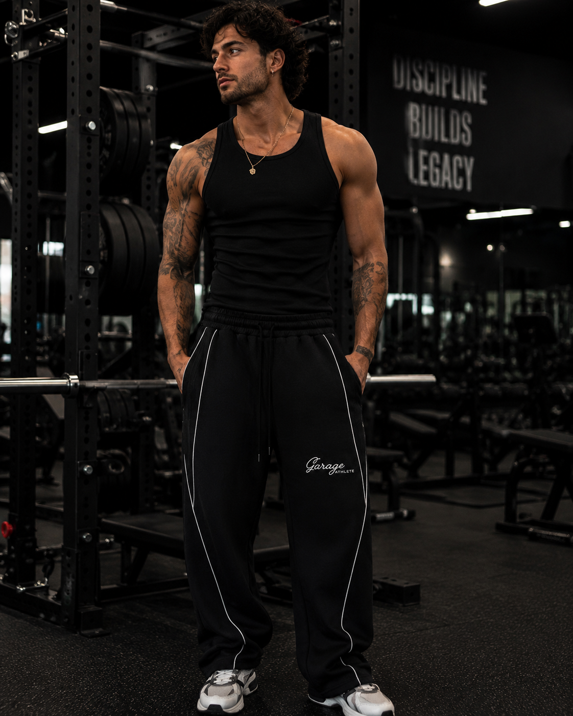 Reflection Striped Straight-Leg Sweatpants