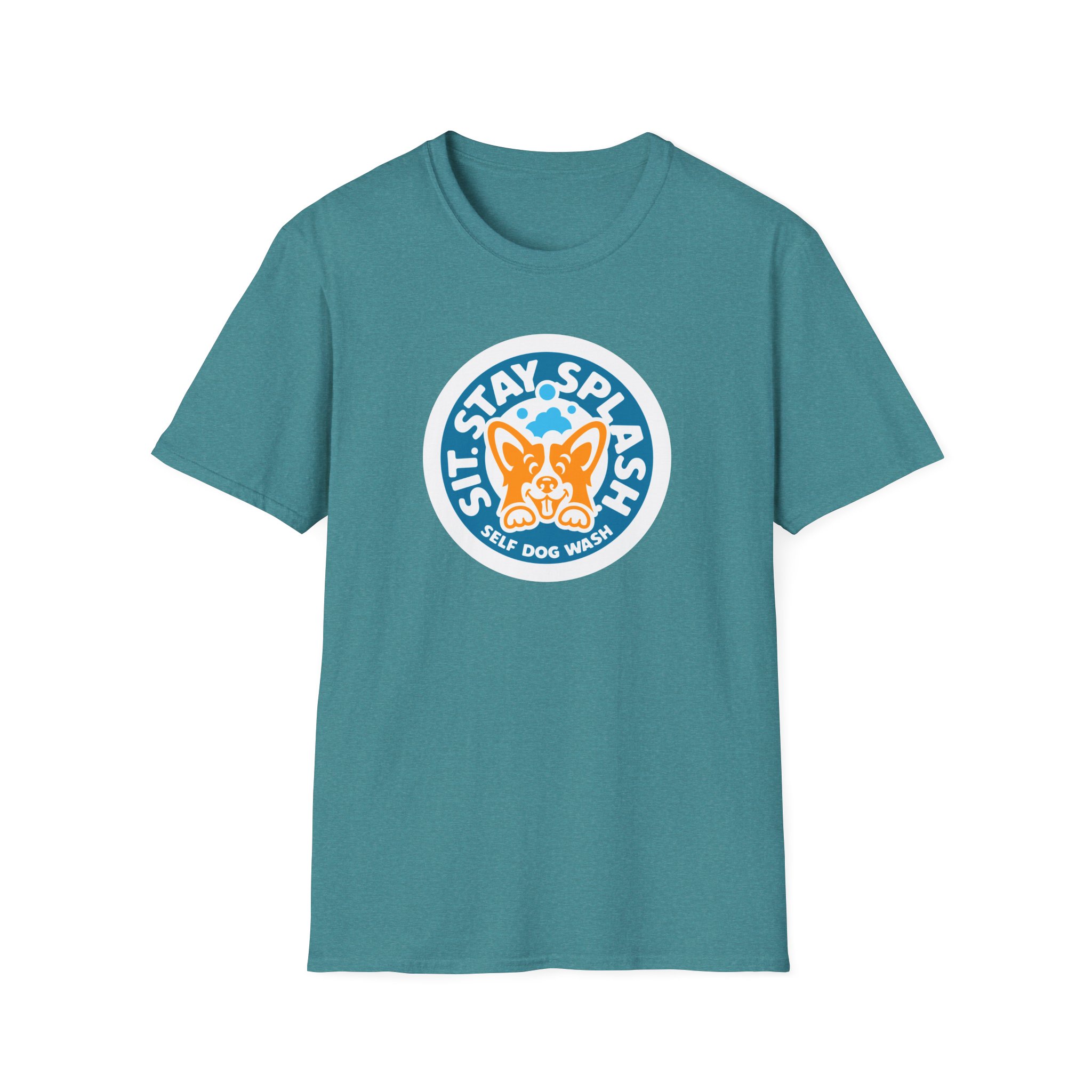 Sit Stay Splash Unisex Softstyle T-Shirt - Image 16