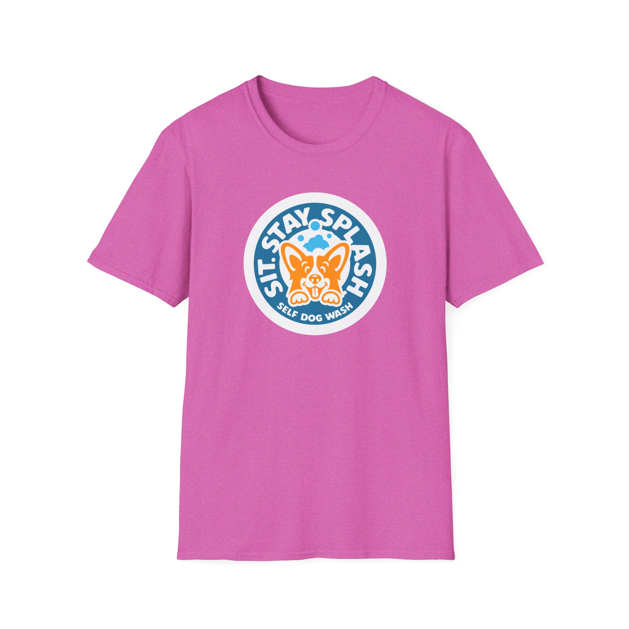 Sit Stay Splash Unisex Softstyle T-Shirt - Image 15