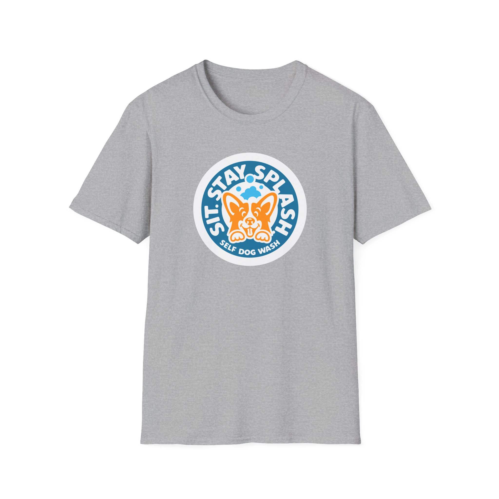 Sit Stay Splash Unisex Softstyle T-Shirt - Image 3