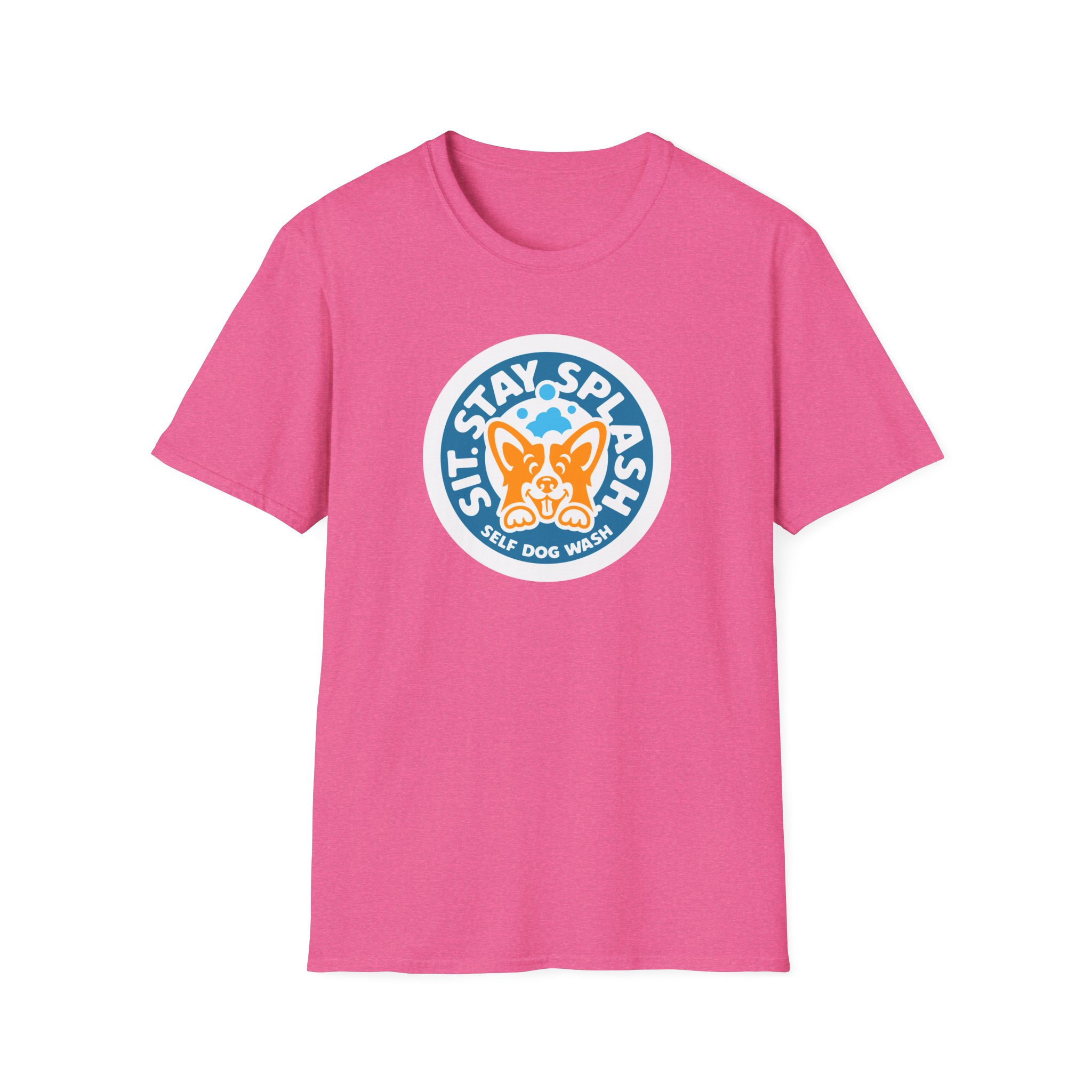 Sit Stay Splash Unisex Softstyle T-Shirt - Image 17