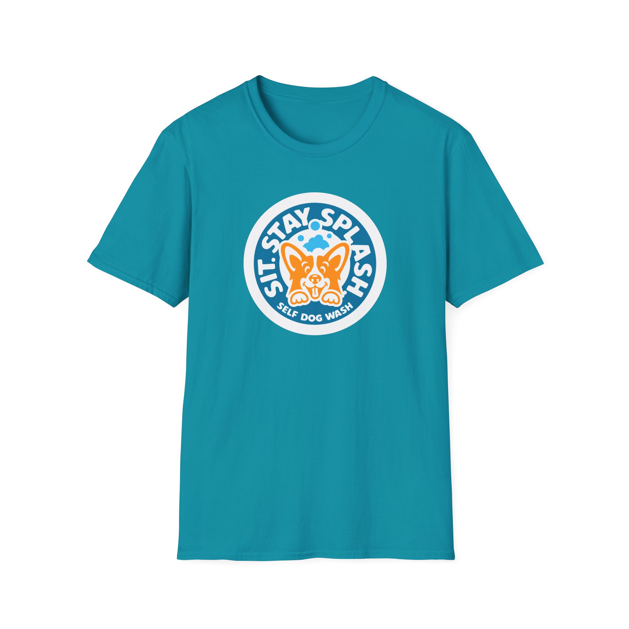 Sit Stay Splash Unisex Softstyle T-Shirt - Image 2