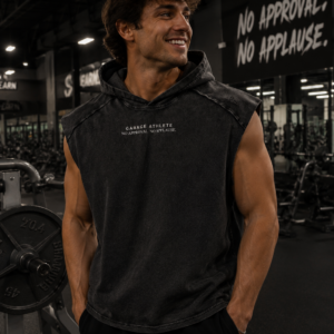 Snow Washed Boxy Hooded Tank Top