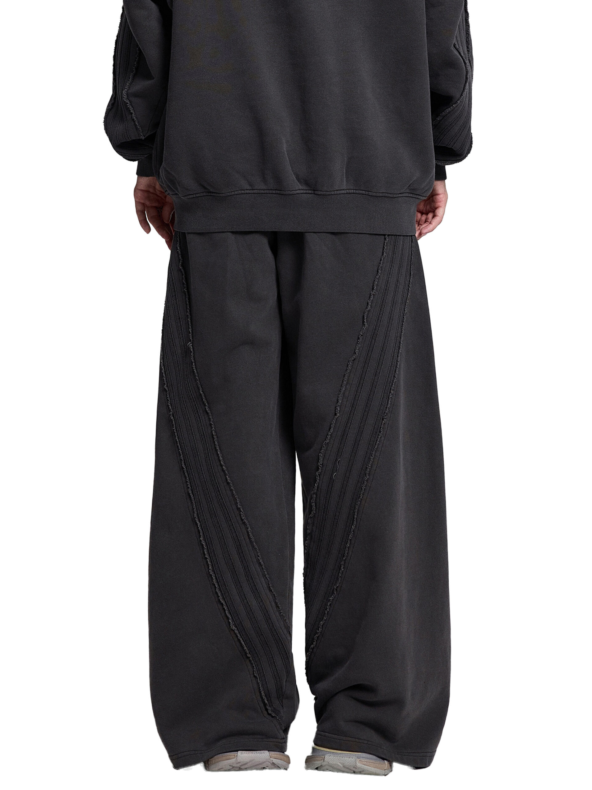 Snow Washed Tape Raw Edge Sweatpants - Image 9