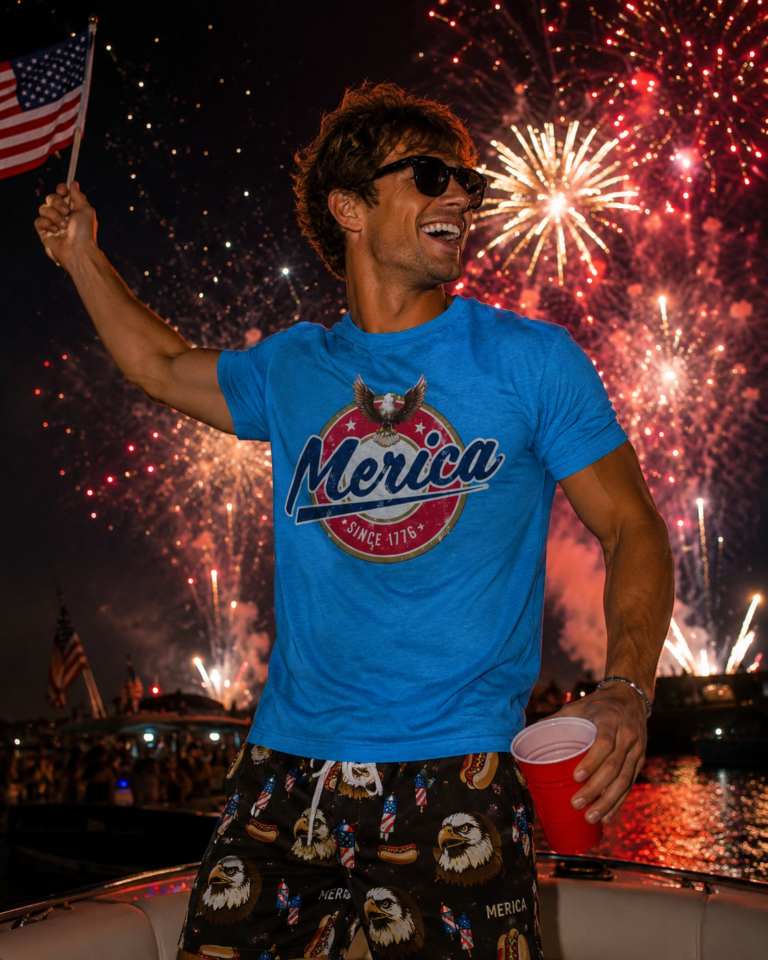 Merica Unisex Tri-Blend Crew Tee