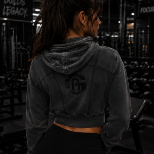 Vintage Washed Cropped Fleece Hoodie